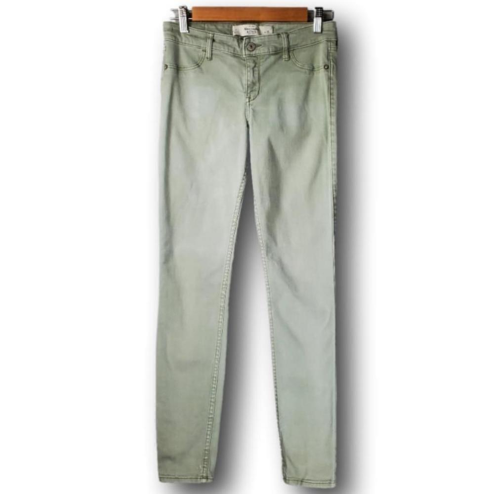 Abercrombie & Fitch Slim Fit Stretch Skinny Jeans Sage Green Size 0